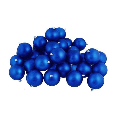 32ct Shatterproof Matte Lavish Blue Christmas Ball Ornaments 325 80mm