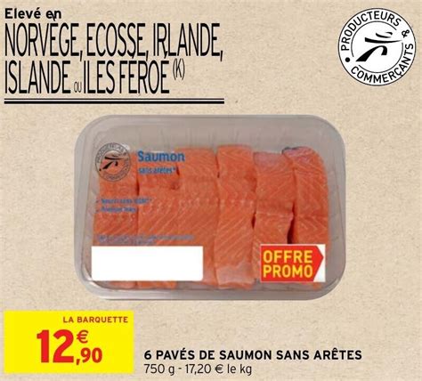 Promo 6 PAVÉS DE SAUMON SANS ARÊTES chez Intermarché Hyper