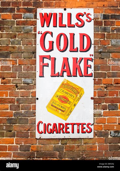 Vintage Enamel Advertising Sign Willss Gold Flake Cigarettes Stock