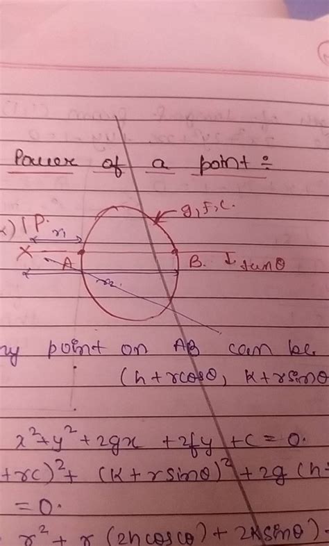 Wy Point On Ab Can Be H Rcosθ K Rsinθx2 Y2 2gx 2fy C 0 Rc 2 K Rsinθ