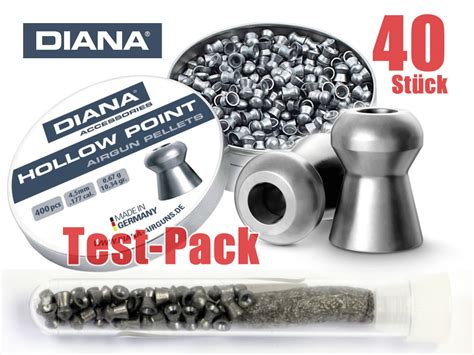 Testpack 40 Stück DIANA Diabolo HOLLOW POINT Kal 4 5 mm 0 6