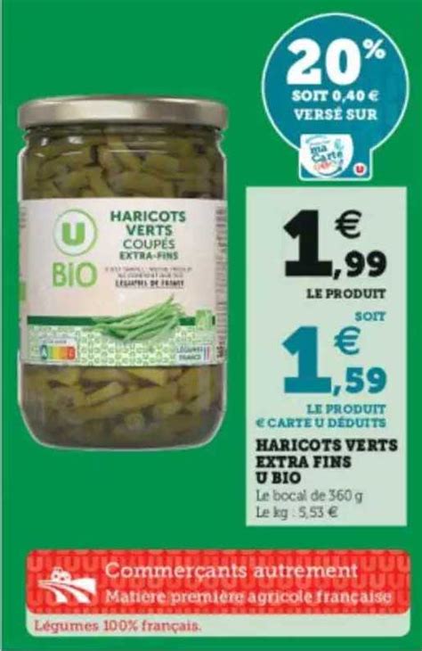 Promo Haricots Verts Extra Fins U Bio Chez Super U Icatalogue Fr