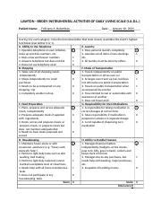 Lawton Brody Instrumental Activities Of Daily Living Scale I A D L