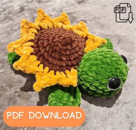 Sunflower Turtle Crochet Pattern Etsy Uk