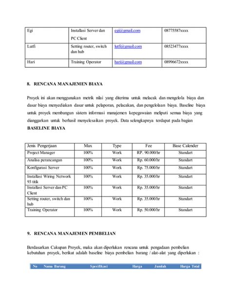 Contoh Proposal Manajemen Proyek