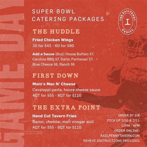 Super Bowl Catering Packages Jan 23 2024 To Feb 8 2024 Exeter