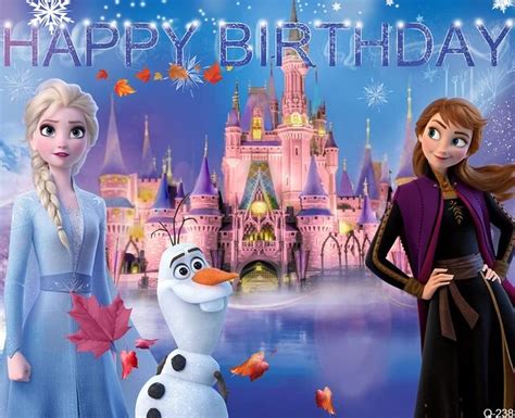 Disney Elsa Anna Frozen Photo Backdrop Girls Happy Birthday Party