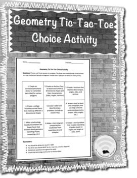 Geometry Tic Tac Toe Choice Activity By My Educational Hotspot Tpt