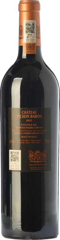 Château Pichon Longueville Baron 2018 PR Comprar vino Tinto Crianza