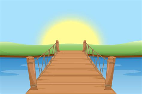 Wooden Bridge Vector Design Illustration Vector Art At Vecteezy