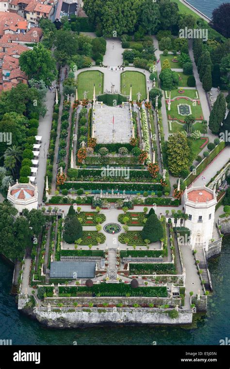 Aerial View Garden Of Isola Bella Borromean Islands Lake Maggiore