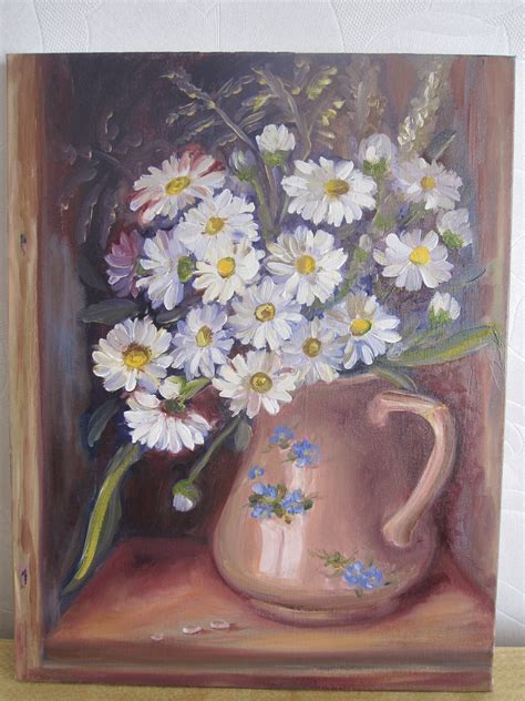 Daisies In A Vase Painting Still Life With Camomiles Daisy Etsy