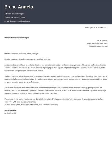 Lettre De Motivation Pour Une Formation Universitaire Lettres De Partage