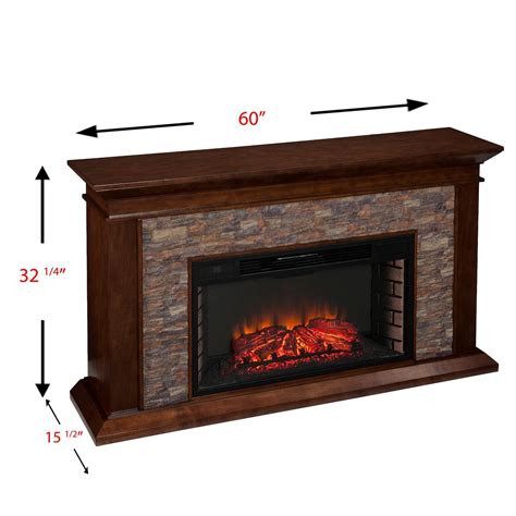 Southern Enterprises Canyon Heights 60 Inch Electric Fireplace Mantel Package Whiskey Maple W