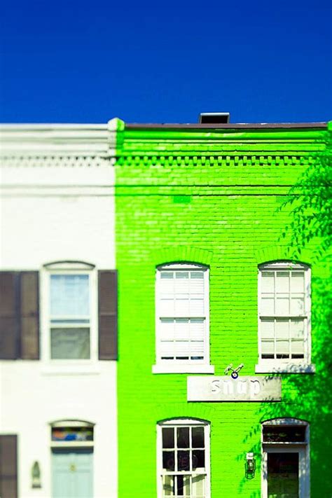 Oh Snap Vivid Bold Neon Lime Green House In Old By Raceytay Green Art