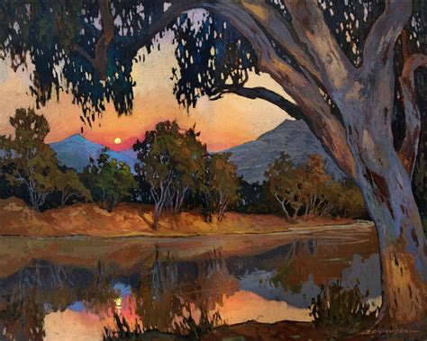 Sunset Moonrise Giclee Fine Art Print Of Original Painting Etsy