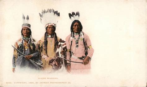 Apache Warriors Native American Men Native Americana Postcard