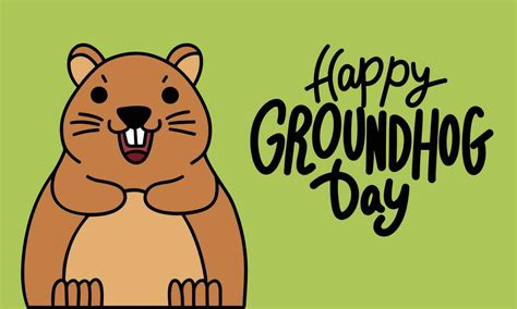 Happy Groundhog Day text banner. Handwriting text Happy Groundhog Day ...