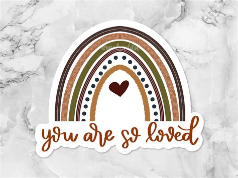 You Are So Loved Boho Rainbow Rainbow Stickers Boho Etsy