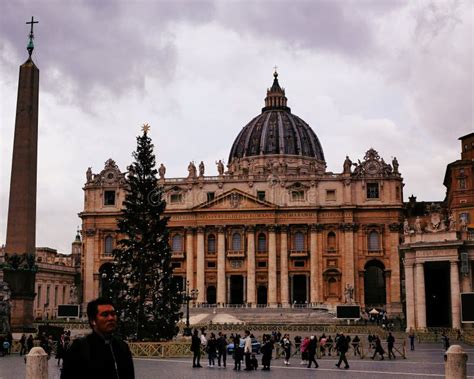 A Priest Passing By St Peter S Basilica Vatican City Rome Italy