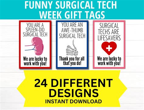 Surgical Scrub Tech Printable T Tag Bundle 24 Pack Surgical Scrub