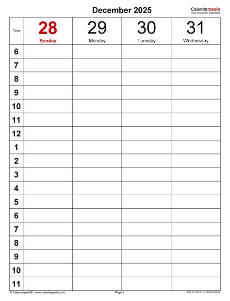 Free Printable Calendar 2026 Weekly