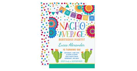 Fiesta Birthday Invitation Nacho Average Party