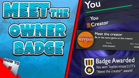 Check Description For New Version How To Make A Meet The Owner Badge