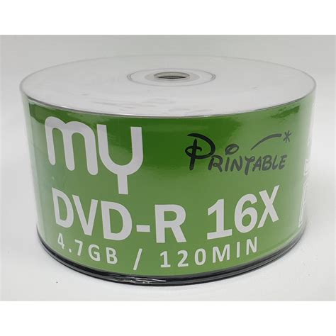 MY PRINTABLE DVD R DVDR DVD Blank DISC 4 7GB 16X 120min 50 PCS