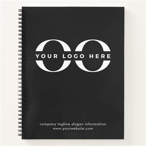 Professional Black White Company Logo Notebook | Zazzle | Logo ...