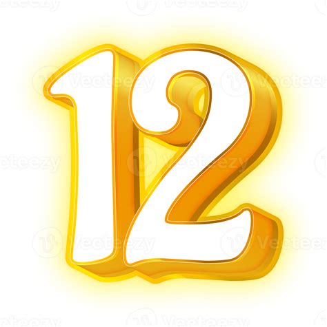 Gold Neon Number 12 33554071 Png