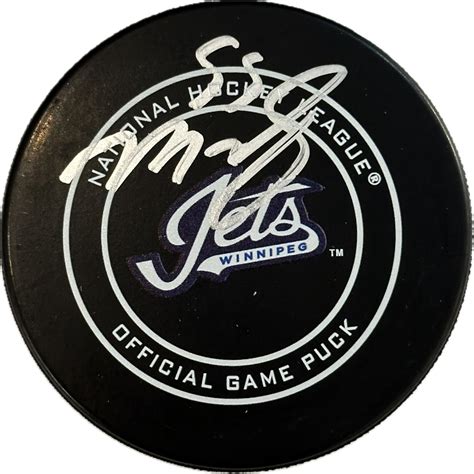 Mark Scheifele Autographed Winnipeg Jets Alternate Hockey Puck The