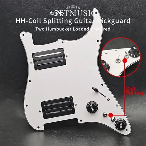 Two Humbucker Loaded Prewired Scratchplate HH Coil Splitting Electric