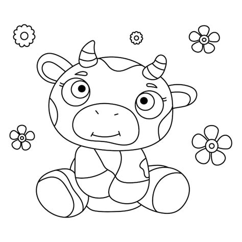 Libro Para Colorear Para Ni Os Lindas Sonrisas De Vaca Vector Premium