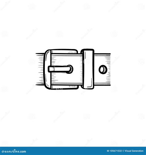 Ic Ne Tir E Par La Main De Croquis De Boucle De Ceinture Illustration