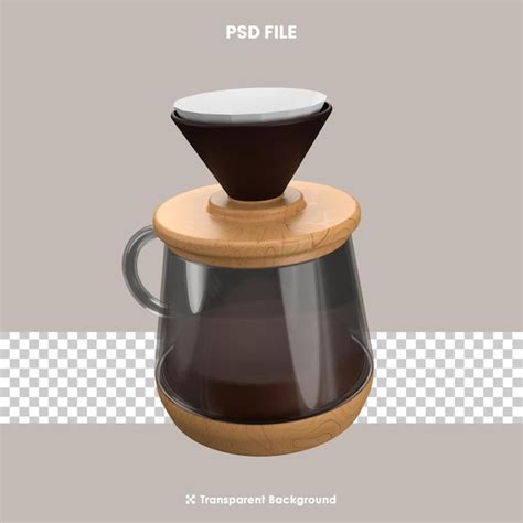 Premium Psd D Rendering Of Coffee Dripper Coffee Shop Icon