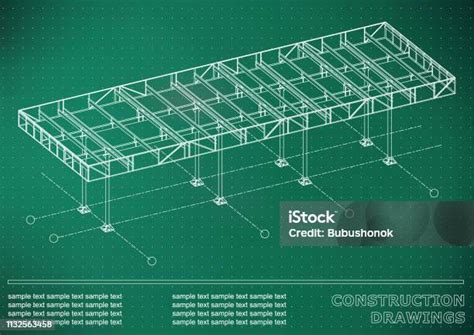 Konstruksi Logam 3d Balok Dan Kolom Ilustrasi Stok Unduh Gambar