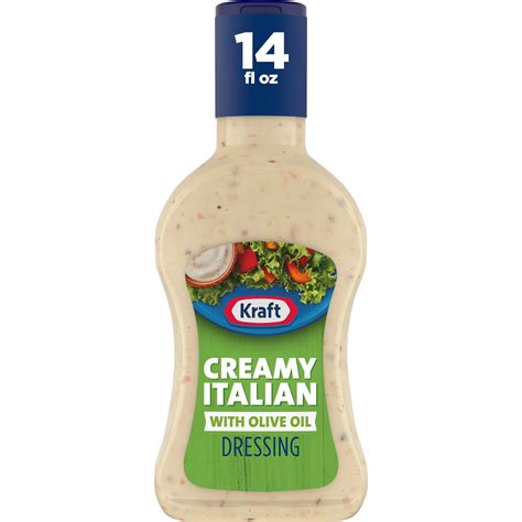 Kraft Creamy Italian Salad Dressing With Olive Oil 14 Fl Oz Bottle