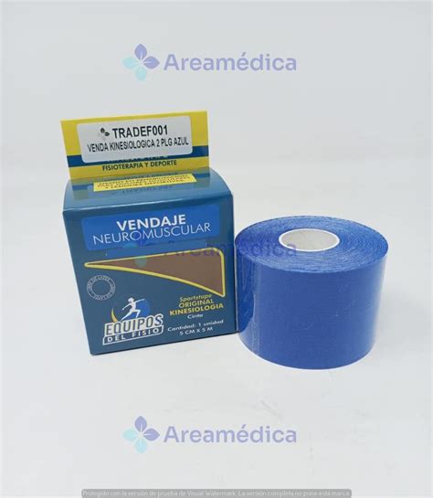 Venda Kinesiologica 2 PLG Azul Elastica Autoadherente Rollo 5 CM X 5 MTS