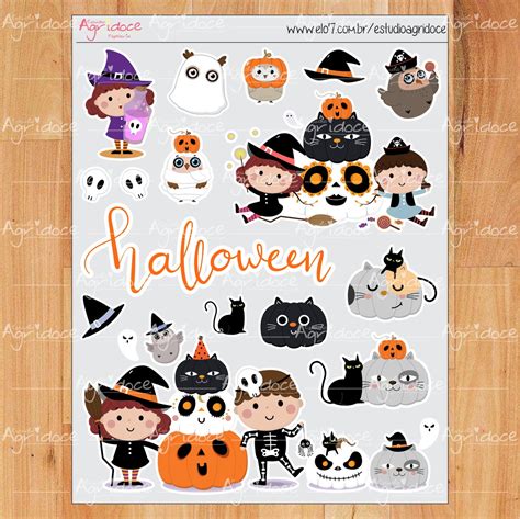 Cartela De Adesivos Halloween Planner Agenda Elo