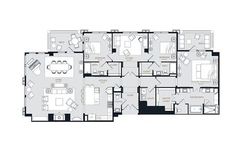 Ph Bedroom Floorplan Layout With Baths And Square Feet