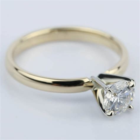 34 Carat Round Diamond Ring In 14k Yellow Gold