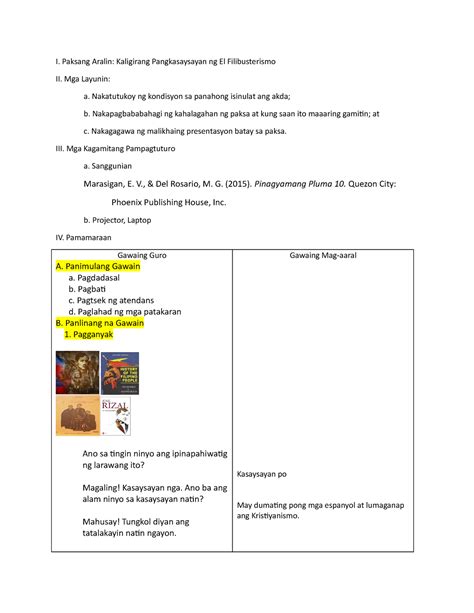 Docx Banghay Aralin Sa El Filibusterismo Dokumen Tips Porn Sex Picture