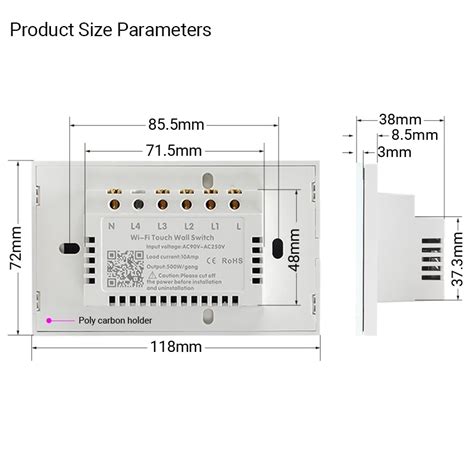 Somgoms Tuya Gang Way Us Wifi Rf Smart Lights Wall Touch Switch