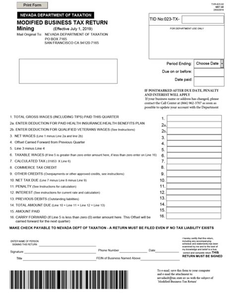 Modified Business Tax Nevada Due Date Ahmed Dykes