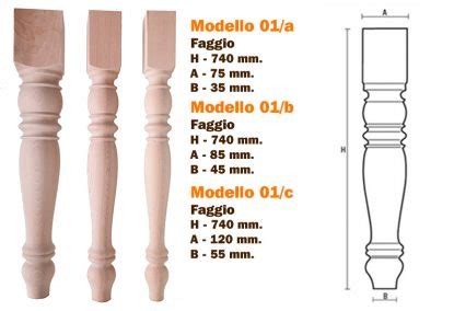 Gambe In Faggio Tornite In Legno Massello Per Tavoli Baldo Legnami