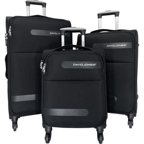 Set De Valises Souples Dont Valise Cabine David Jones Noir