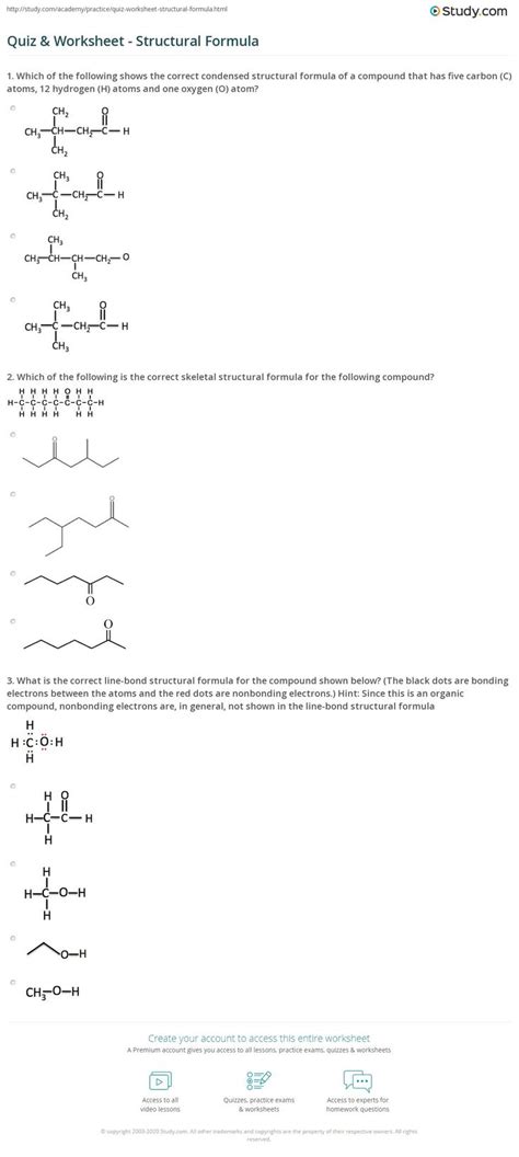 Lewis Structure Practice Worksheet Quiz & Worksheet Structural formula | Practices worksheets ...