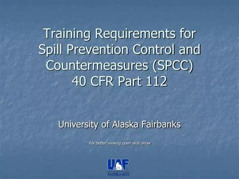 Ppt Training Requirements For Spill Prevention Control And