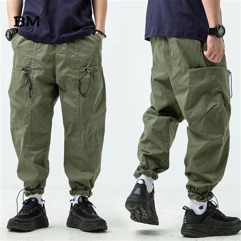 Calça De Corrida Moda Rua Calça Hip Hop Masculina Harajuku Cargo